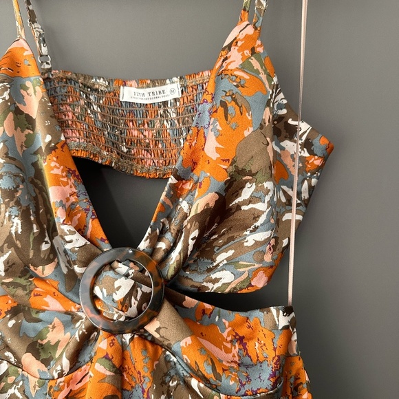 12th Tribe Satin Mini cut out artsy dress - Picture 9 of 11